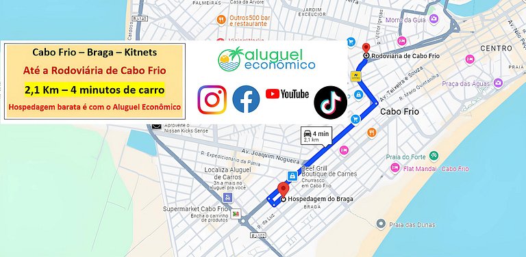 Cabo Frio - Braga - Kitnets - Alquiler Económico