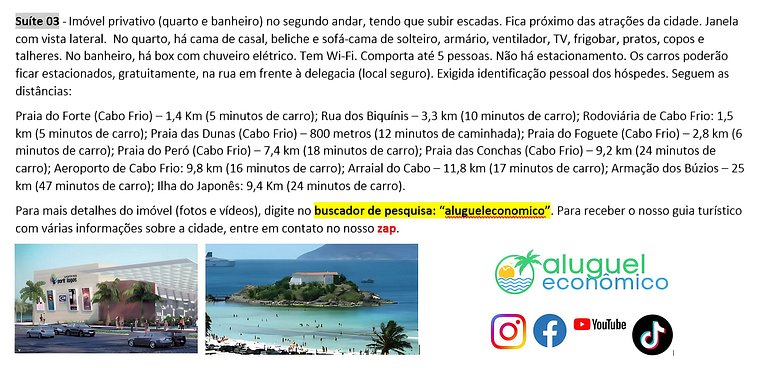 Jardim Caiçara - Suite 03 - Cabo Frio - Economic Rental