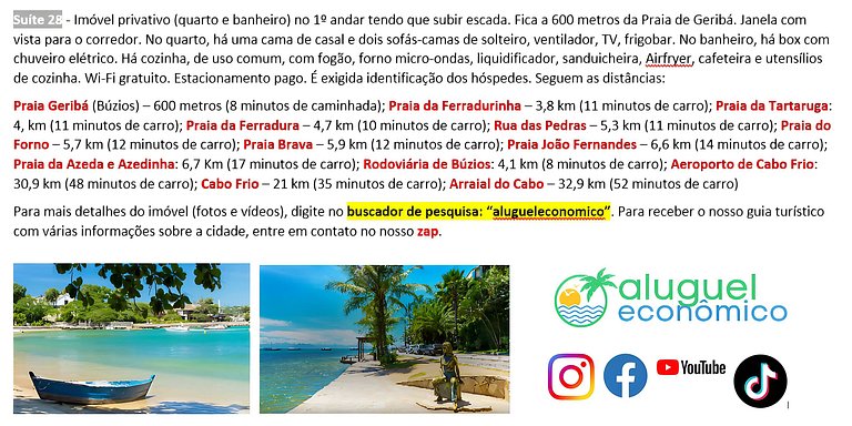 Geribá - Búzios - Suite 28 - Economic Rent