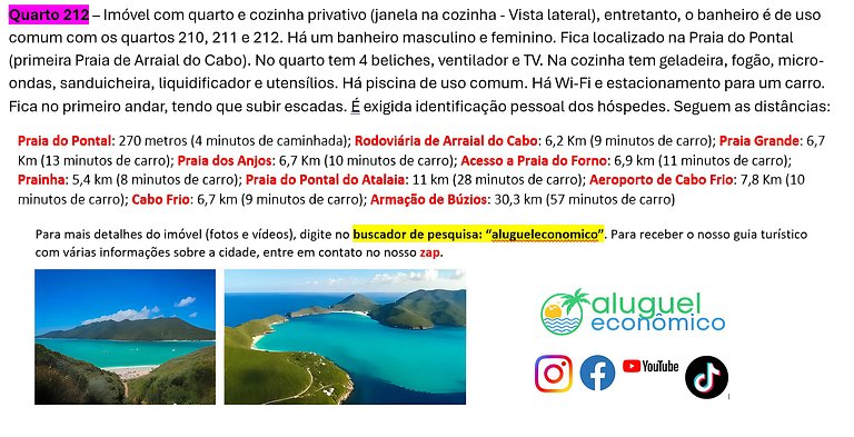 Subuai Village - Room 212 - Arraial do Cabo - Cheap Rent